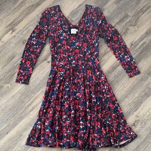 HD in Paris Navy Floral Long-Sleeve Dress